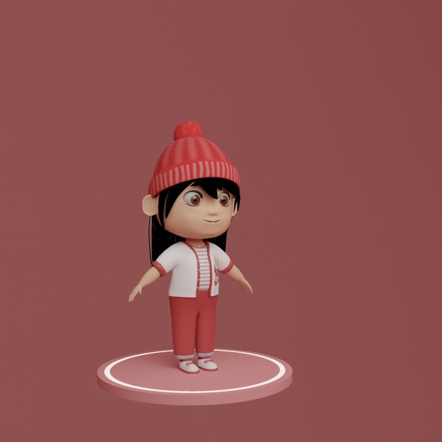 Tinny - little Girl 3D Model .c4d .max .obj .3ds .fbx .stl .blend 