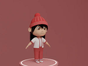 छोटी-छोटी लड़की 3D मॉडल