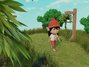 Girl in Garden 3D Model