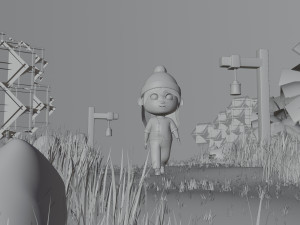 Girl in Garden 3D Модель