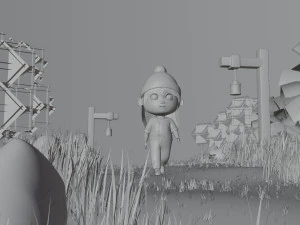 Girl in Garden 3D Model
