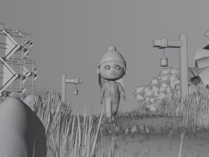 Girl in Garden 3D Модель