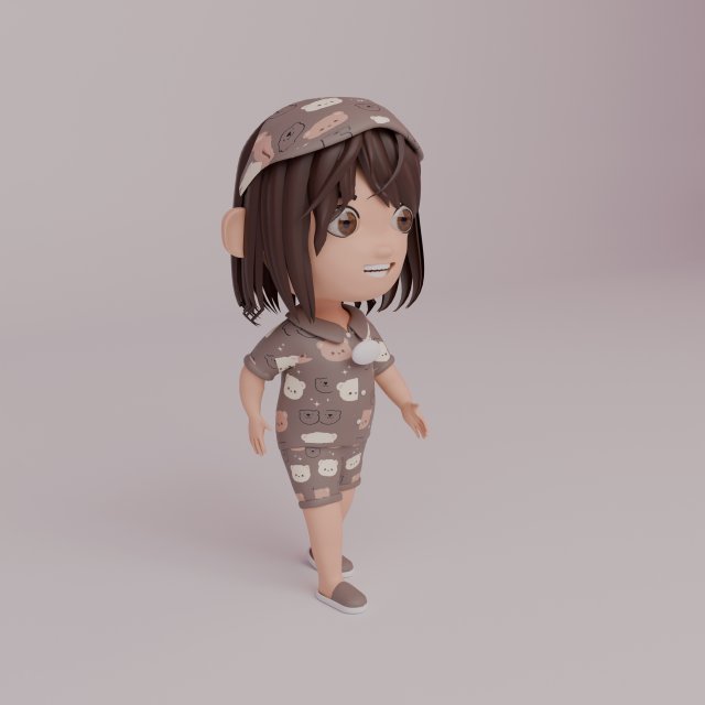 Tinny - Girl Rigged Character-1 Modello 3D .c4d .max .obj .3ds .fbx .stl .blend 