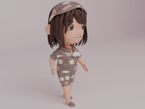 Tinny - Girl Rigged Character-1 Modelo 3D