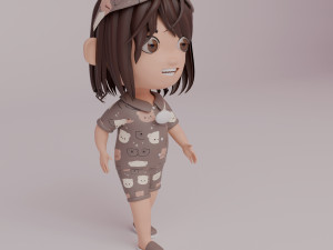 Tinny - Girl Rigged Character-1 Modello 3D