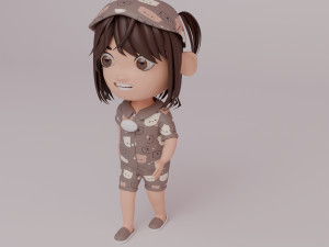 Tinny - Girl Rigged Character-1 Modello 3D