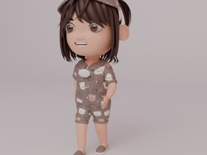 Tinny - Girl Rigged Character-1 Modello 3D