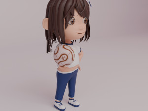 Tinny - Girl Rigged Character-2 3D Model