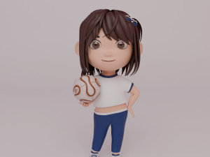 Tinny - Girl Rigged Character-2 3D Model