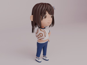 Tinny - Girl Rigged Character-2 3D Model