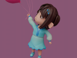 Tinny - Girl Rigged Character-3 Model 3D