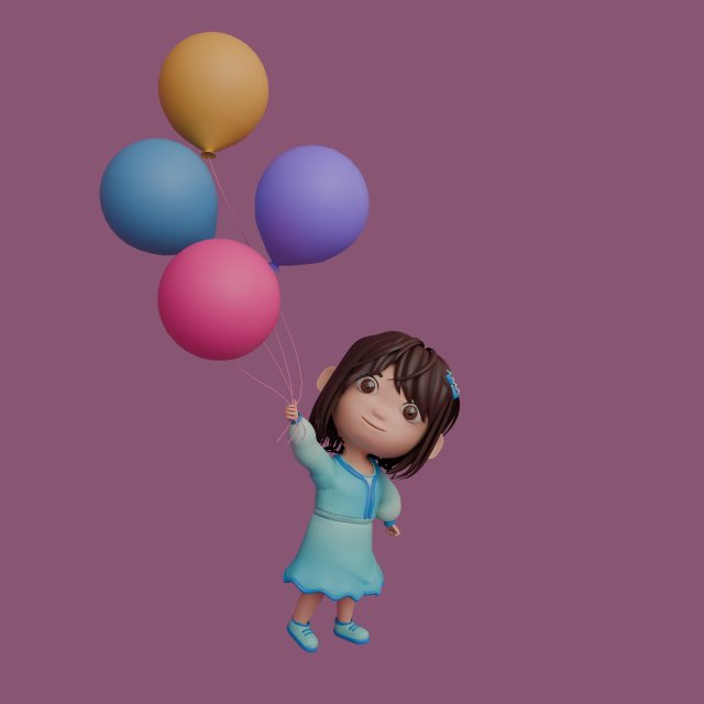 Tinny - Girl Rigged Character-3 Model 3D .c4d .max .obj .3ds .fbx .stl .blend 