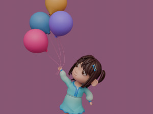 Tinny - Girl Rigged Character-3 Model 3D