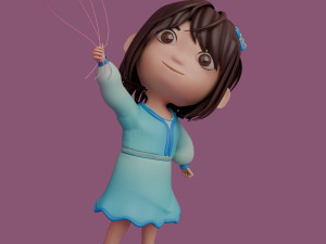 Tinny - Girl Rigged Character-3 Model 3D