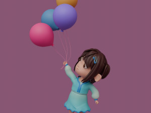 Tinny - Girl Rigged Character-3 Model 3D