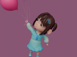 Tinny - Girl Rigged Character-3 Model 3D