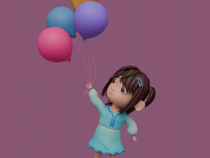 Tinny - Girl Rigged Character-3 Model 3D