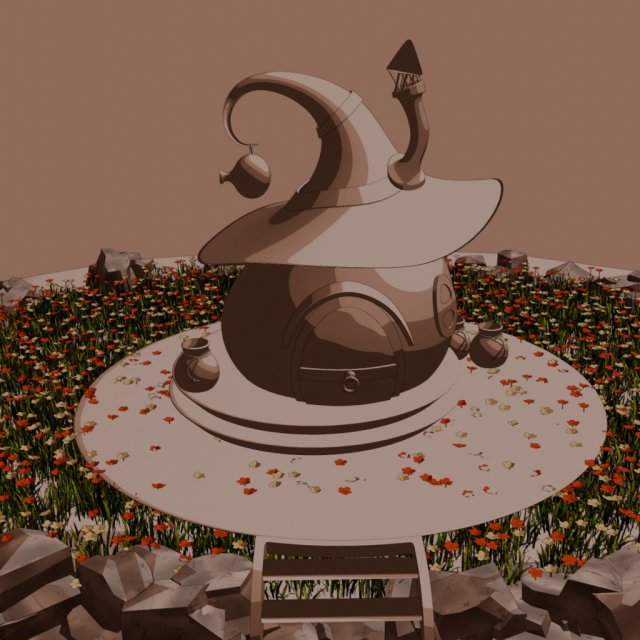 Cartoonish hut Model 3D .c4d .max .obj .3ds .fbx .stl .blend 