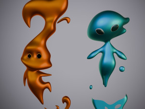 Elemental cartoon 3Dモデル