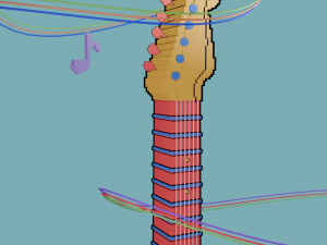 Pixel Art Guitar Model 3D