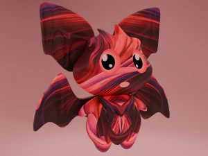Cartoonish Bat 3D Model