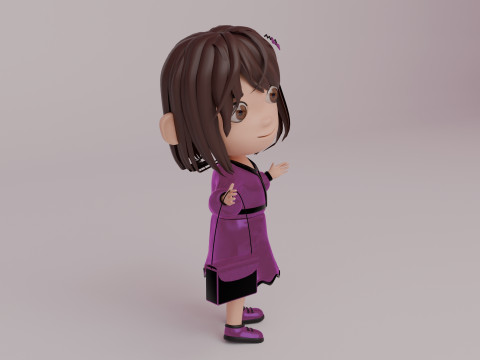 Tinny - Girl Rigged Character-4 Model 3D