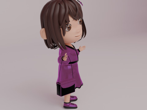 Tinny - Girl Rigged Character-4 Model 3D