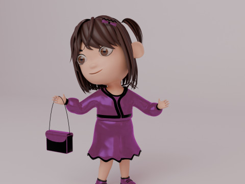 Tinny - Girl Rigged Character-4 Model 3D