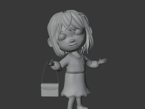 Tinny - Girl Rigged Character-4 Model 3D