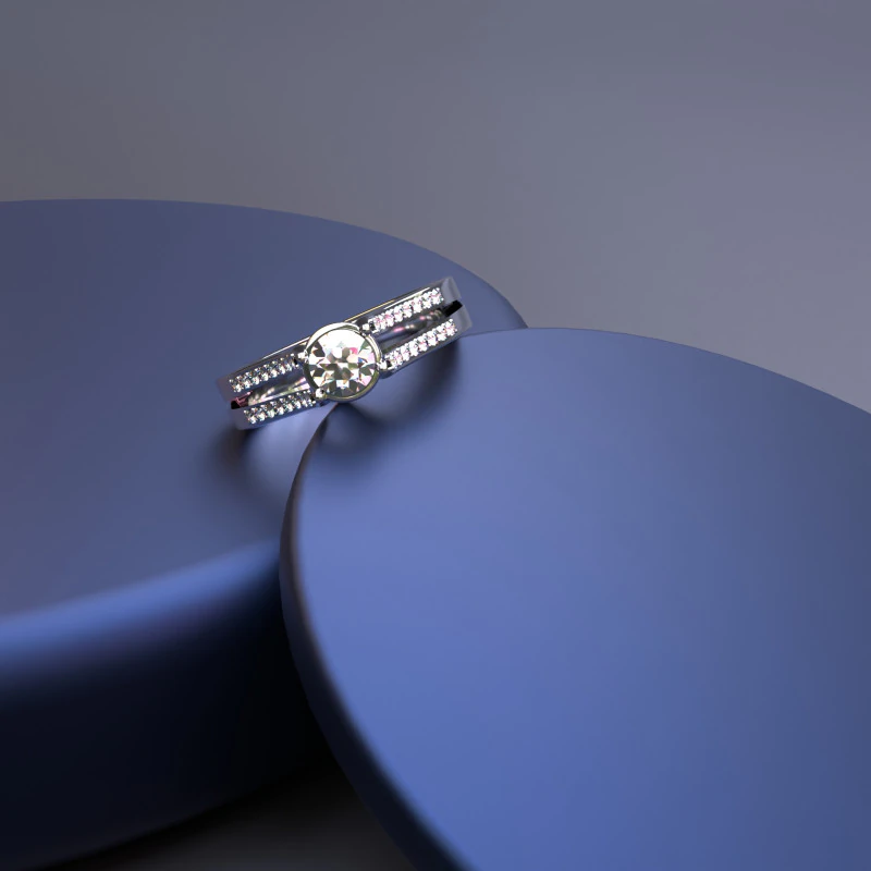 Anillo de diamantes Modelo 3D .c4d .max .obj .3ds .fbx .stl .blend 
