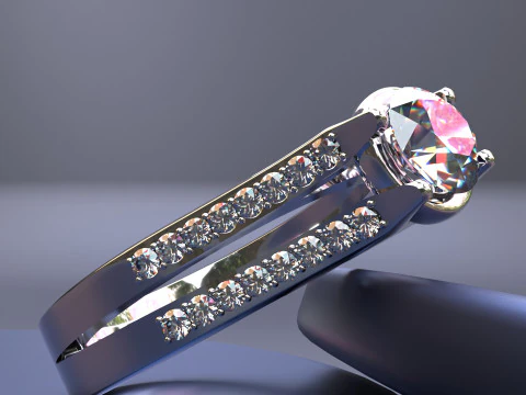 Anillo de diamantes Modelo 3D