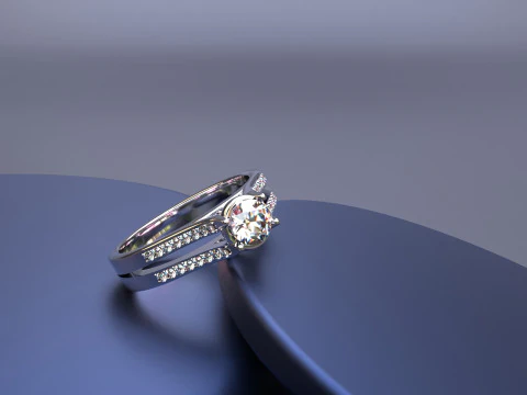 Anillo de diamantes Modelo 3D