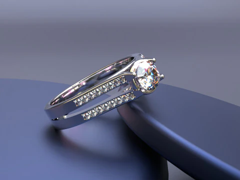 Anillo de diamantes Modelo 3D