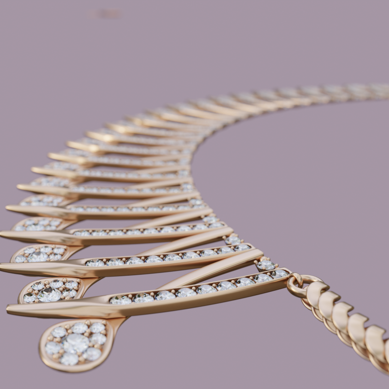 Diamond Neckless 3D Модель .c4d .max .obj .3ds .fbx .stl .blend 