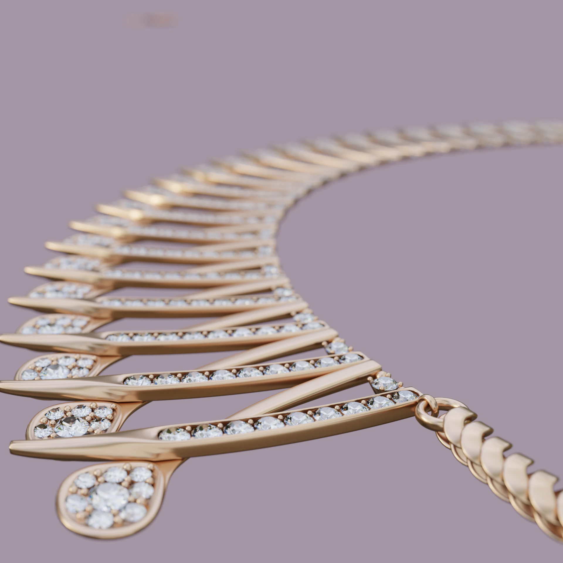 Diamond Neckless 3D Model .c4d .max .obj .3ds .fbx .stl .blend 