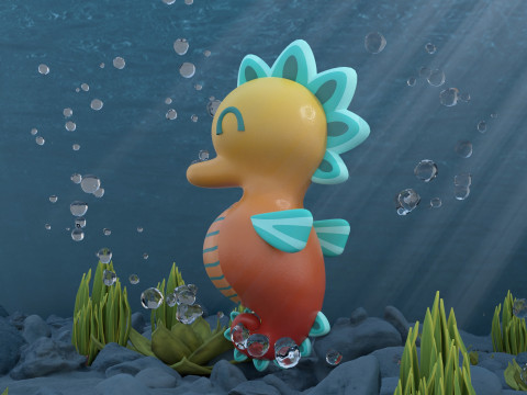 Stylized Seahorse 3D Model