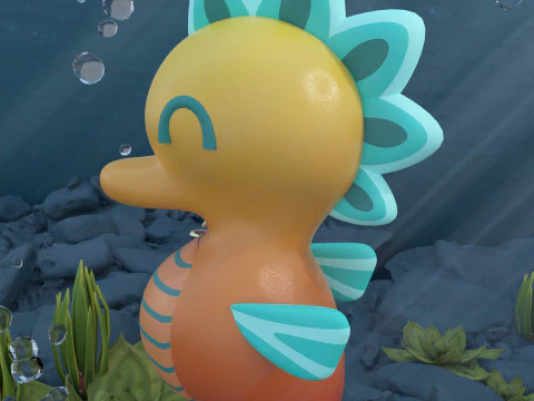 Stylized Seahorse 3D Model