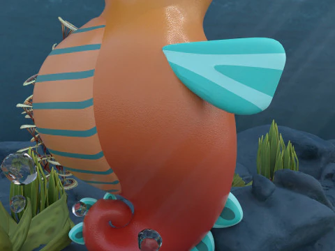 Stylized Seahorse 3D Model