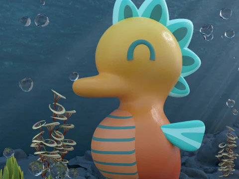 Stylized Seahorse 3D Model