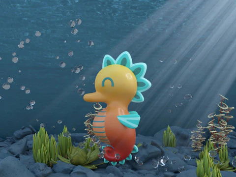 Stylized Seahorse 3D Model