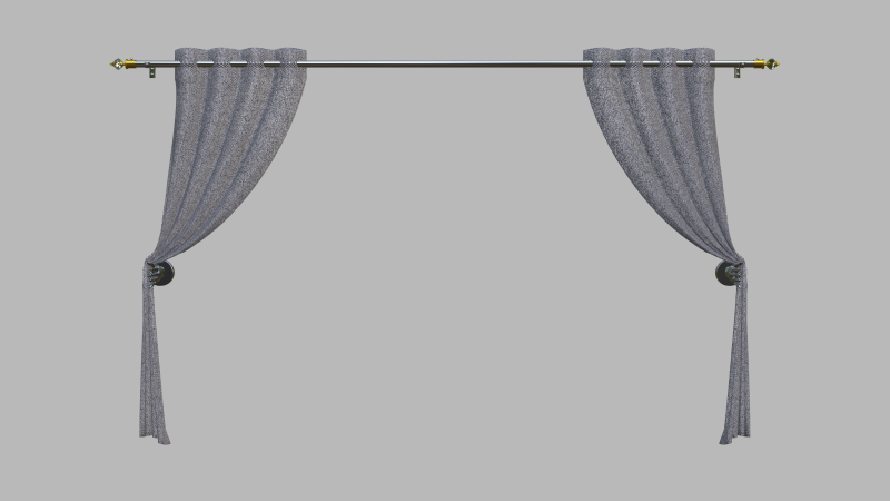 Curtain with Curtain Holder Modello 3D .c4d .max .obj .3ds .fbx .stl .blend 