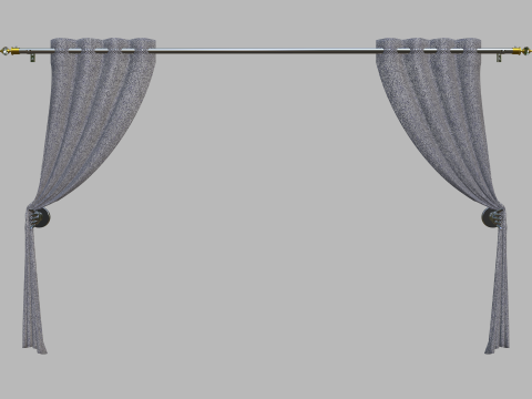 Curtain with Curtain Holder 3D Model
