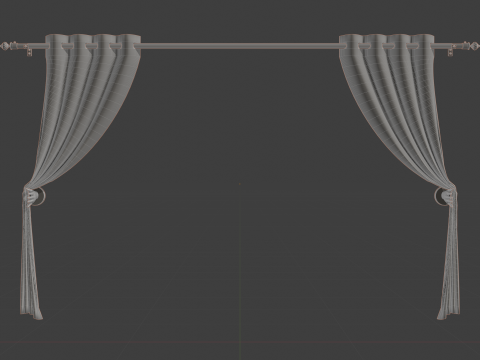 Curtain with Curtain Holder Modello 3D