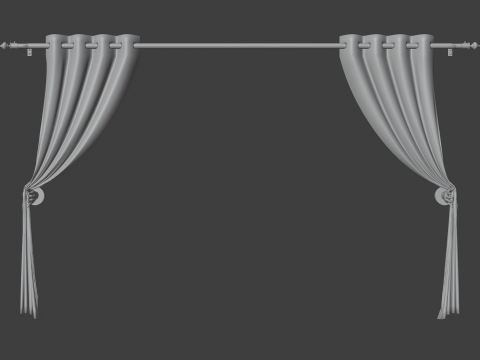 Curtain with Curtain Holder Modello 3D