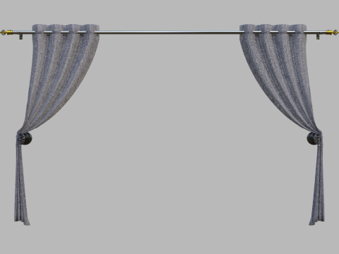 Curtain with Curtain Holder Modello 3D
