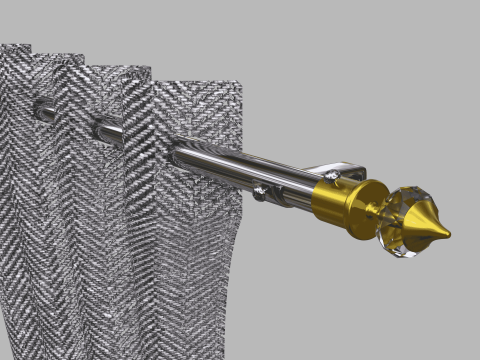 Curtain with Curtain Holder Modello 3D