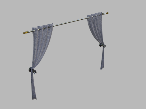Curtain with Curtain Holder Modello 3D