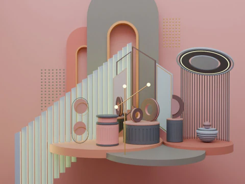 Illustration render setup 3D Model