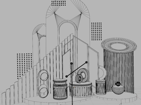Illustration render setup Modèle 3D