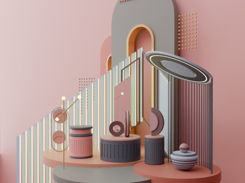 Illustration render setup Modèle 3D